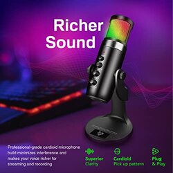 Vertux Unidirectional Hyper Sensitive Cardioid Gaming Microphone for PC, PS4 and Mac, Black