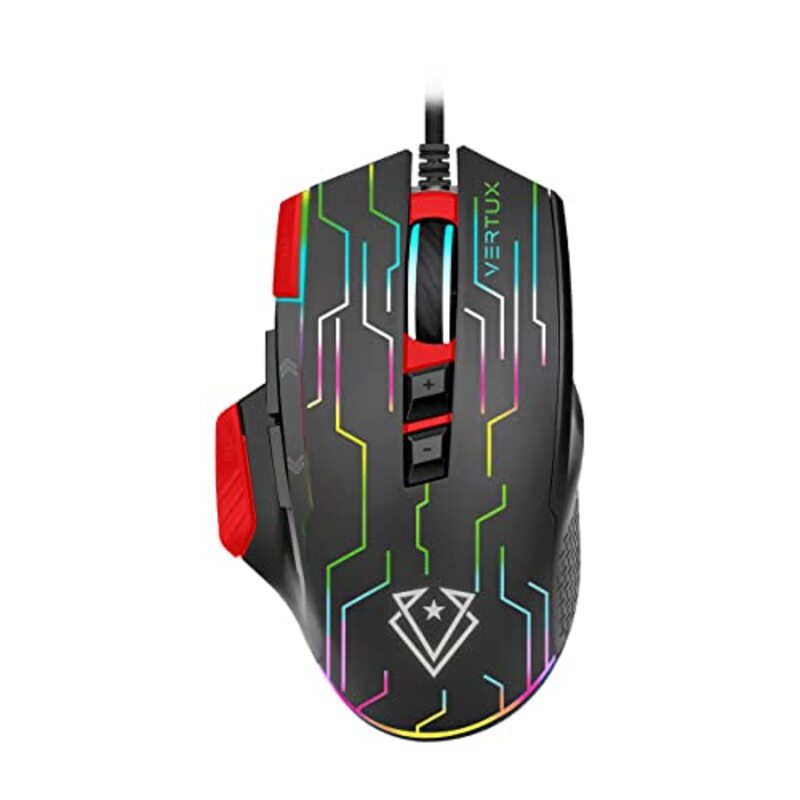 Vertux Kryptonite Wired Optical Gaming Mouse for PC, Red