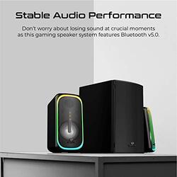 Vertux 50W Sonic Thunder-50 Surround Sound Bluetooth Speaker for TVs, DVDs, PS5, PS4, Xbox One/x, Nintendo Switch, Black