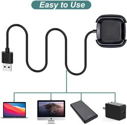 Kissmart Replacement Charging Dock Cable for Fitbit Versa 1/Versa Lite/Versa SE Smart Watch, Black