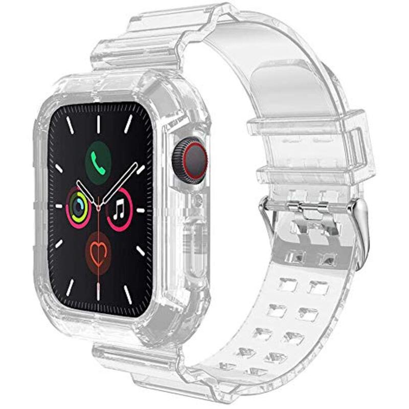 Watch Sport Replacement Silicon Wrist Strap Band for Apple Watch 38/40mm, Clear