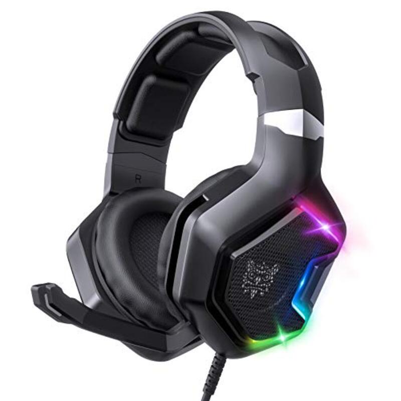 Onikuma K10 Pro Wired Gaming Headset with Noise Cancellation for Mobiles, PC, Laptop, Tablets, PS4, PS5, Xbox, Black