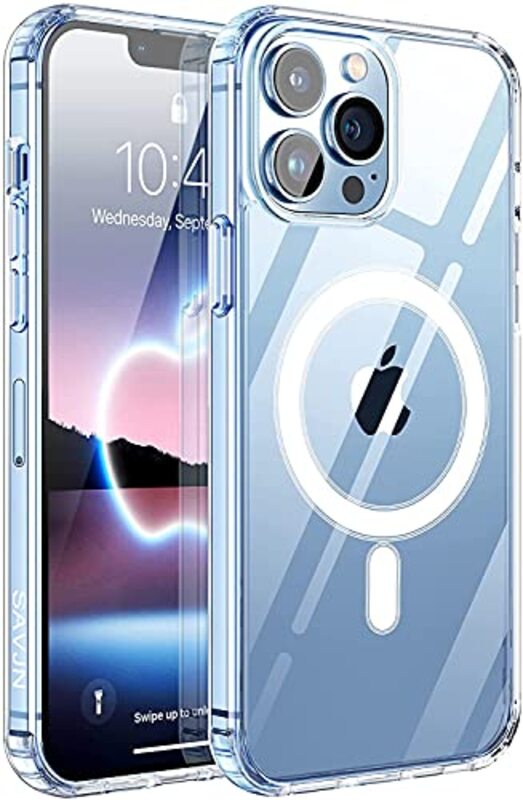 Apple iPhone 13 Pro Max Crystal Clear Anti-Scratch Magnetic Case Cover, Clear