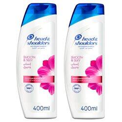 Head & Shoulders Smooth and Silky Shampoo for Anti-Dandruff, 400ml, 2 Pieces