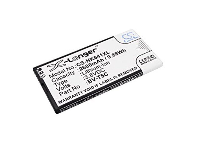 

CameronSino 2600mAh Replacement Battery for Nokia Microsoft BV-T5C, White