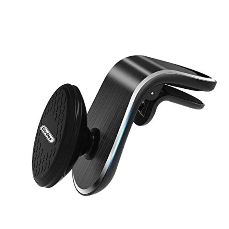 Go-Des L-shaped Magnetic Smartphone Holder, Black