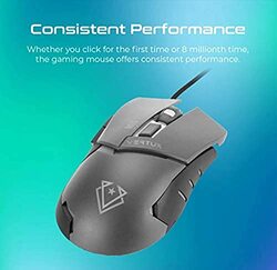 Vertux Dominator Optical Gaming Mouse for PC, Grey