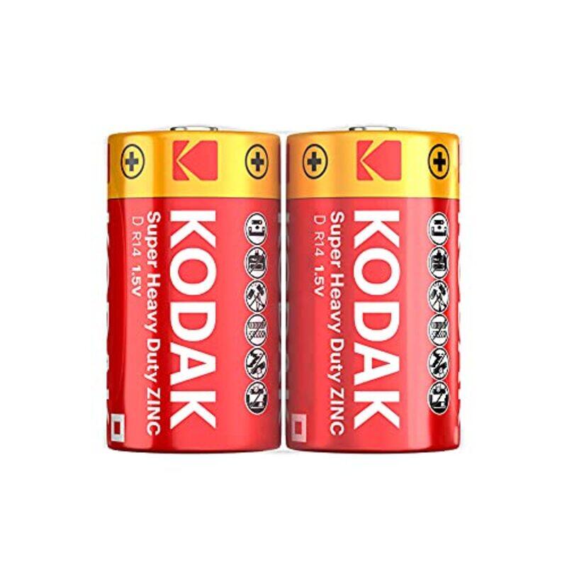 

Kodak 2-Piece Super Heavy Duty Zinc D Battery, Red/Yellow