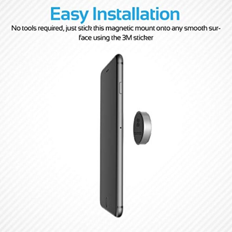 Promate Magnetic Flat Bracket Mount for Smartphones iPhone, Grey