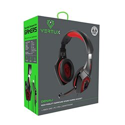 Vertux 3.5mm Wired Over-Ear Gaming Headphones for PC, Xbox One, PS4 & Smartphones, Red