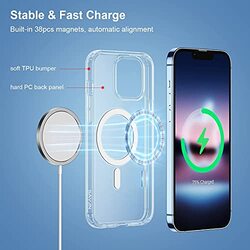 Apple iPhone 13 Pro Max Crystal Clear Anti-Scratch Magnetic Case Cover, Clear