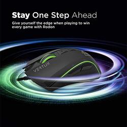 Vertux Rodon Optical Gaming Mouse for PC, Black