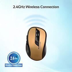 Promate Clix-7 Wireless Optical Normal Mouse, Gold