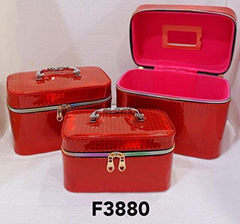 

Generic Makeup Box Set, 3 Pieces, F3880-11, Red