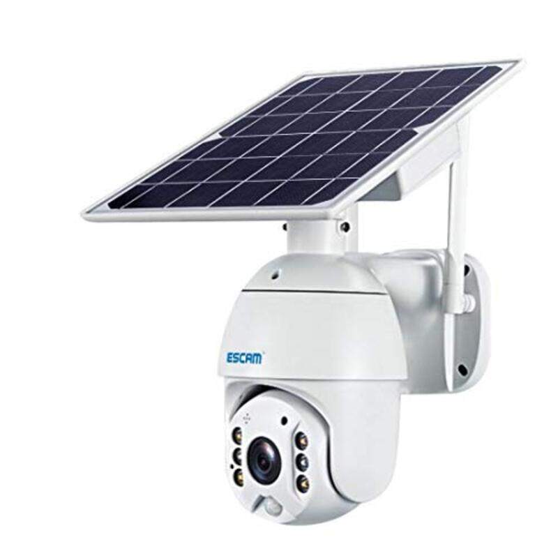 

QGT QF480 US Version Waterproof Surveillance Camera with 4G Solar Panel, HD 1080p with Battery support Night Vision, White