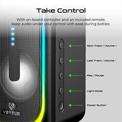 Vertux 50W Sonic Thunder-50 Surround Sound Bluetooth Speaker for TVs, DVDs, PS5, PS4, Xbox One/x, Nintendo Switch, Black