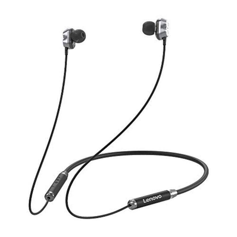 

Lenovo HE08 Bluetooth/Wireless In-Ear Neckband Earphones with Mic, Black