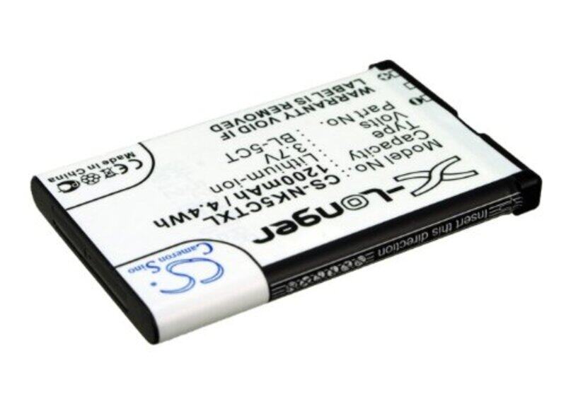 

CameronSino 1200mAh Replacement Battery for Nokia BL-5CT, White