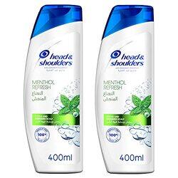 Head & Shoulders Menthol Refresh Shampoo for Anti Dandruff, 400ml, 2 Pieces