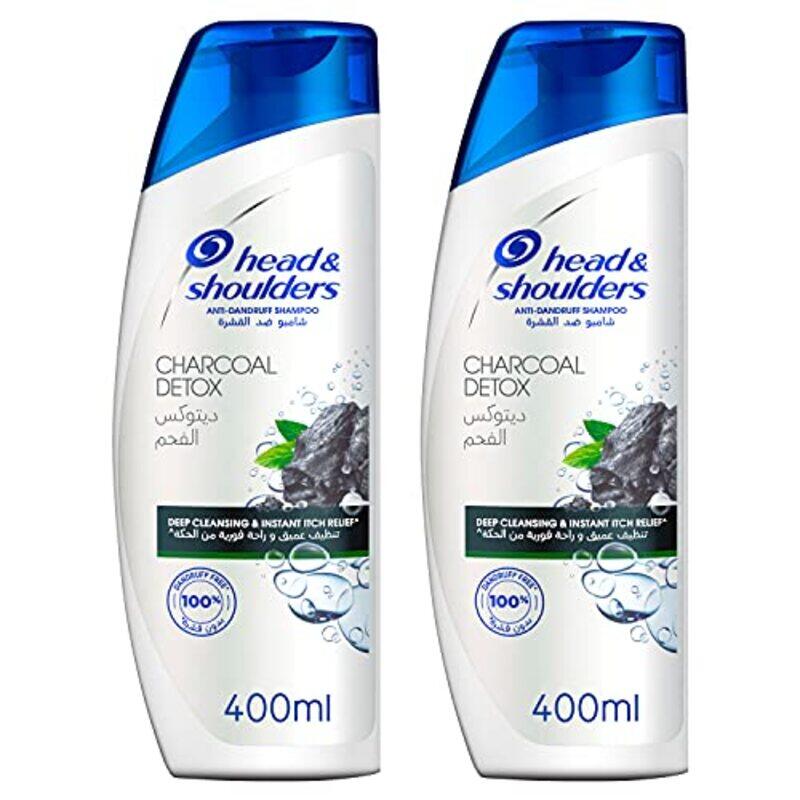 

Head & Shoulders Charcoal Detox Shampoo for Anti-Dandruff, 400ml, 2 Pieces
