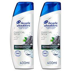 Head & Shoulders Charcoal Detox Shampoo for Anti-Dandruff, 400ml, 2 Pieces