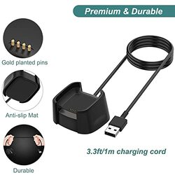 Kissmart Replacement Charging Dock Cable for Fitbit Versa 1/Versa Lite/Versa SE Smart Watch, Black