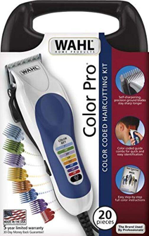 

Wahl Color Pro Complete Coded Haircutting Trimmer Kit, 79300, 20 Piece, Multicolour