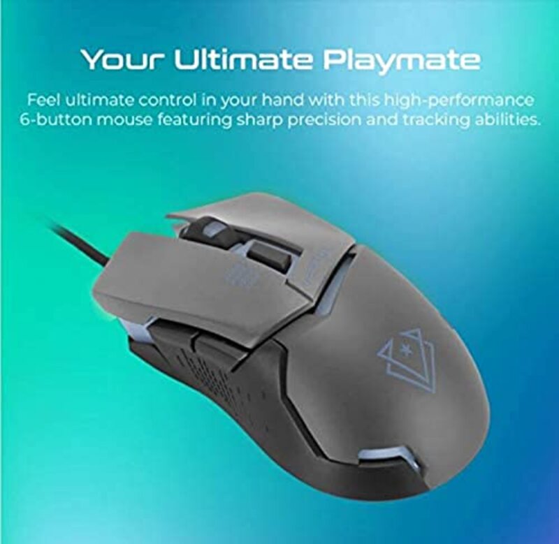 Vertux Dominator Optical Gaming Mouse for PC, Grey