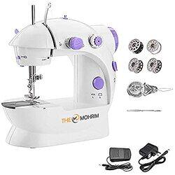 The Mohrim SM-202A Mini Electric Portable Household Sewing Machine for Beginners, White