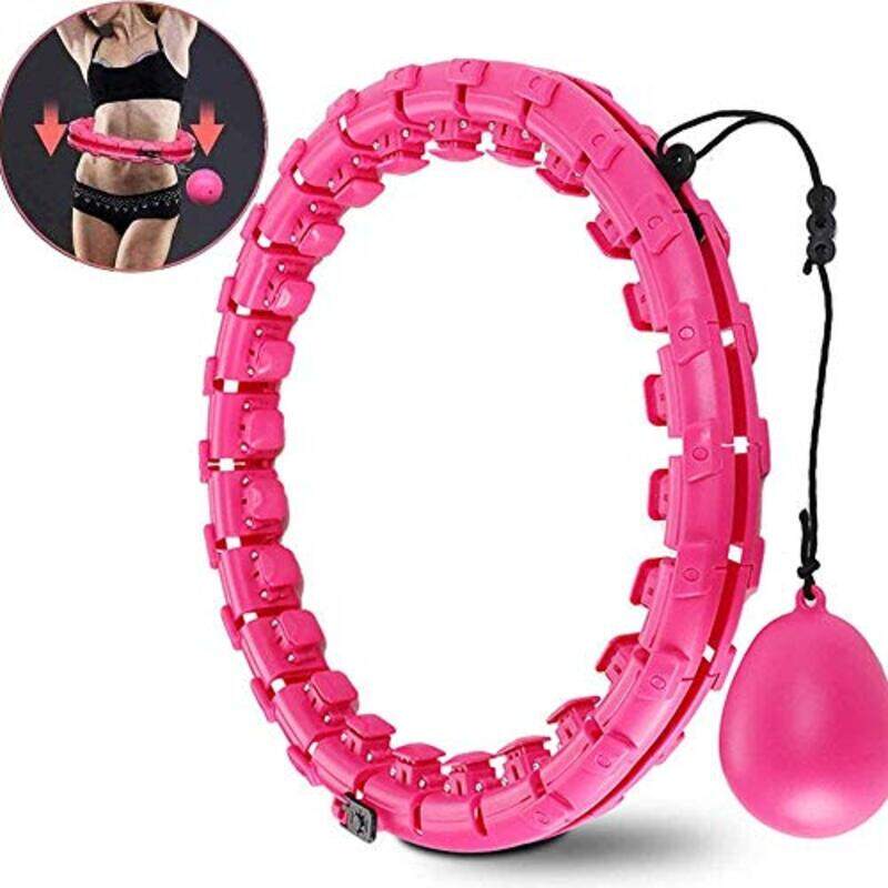 

D&D Adjustable Legs Waist and Hips Aerobic Fitness Smart Hula Hoop, 52 inch, Pink