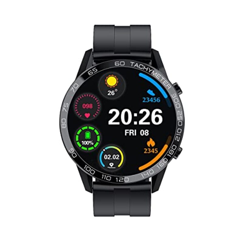 Xcell Classic-3O2 Smart Watch, Black silicone bracelet