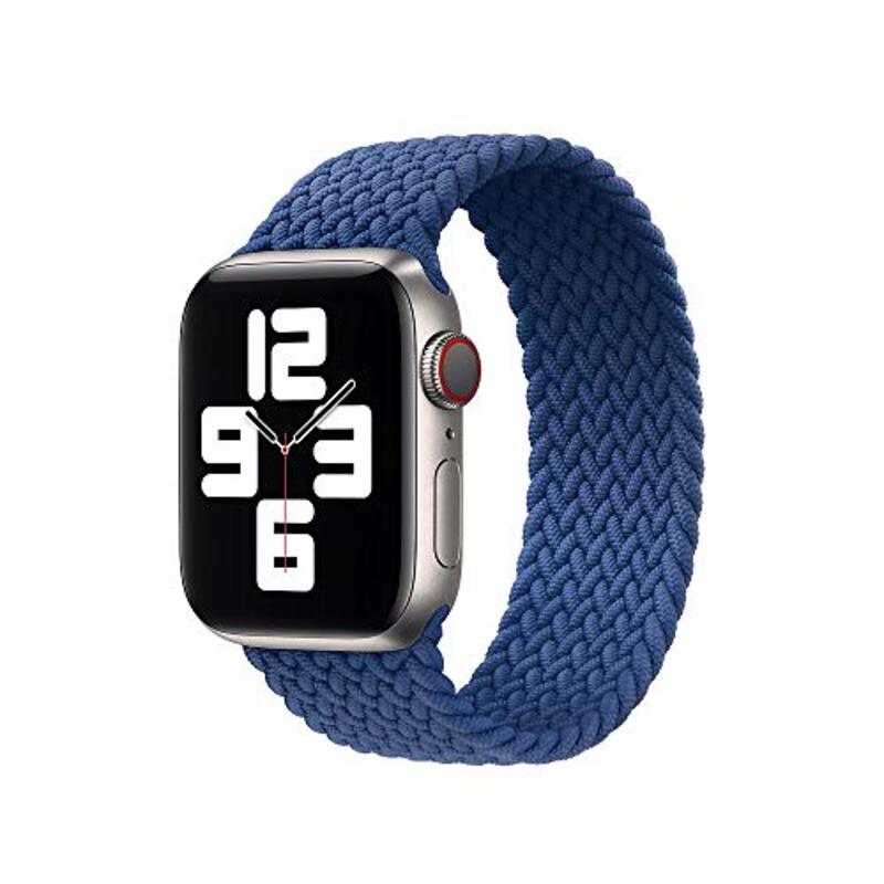 Watch Braided Solo Loop Replacement Band Soft Polyester Breathable for Apple Watch 38/40mm, Atlantic Blue