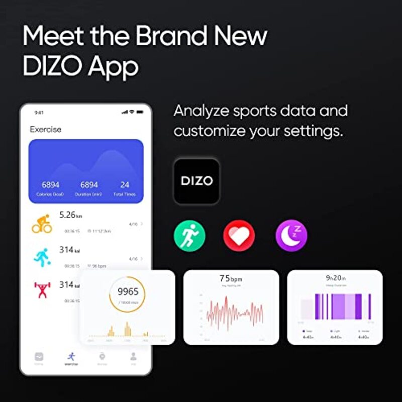 DIZO Fitness Tracker Smart Watch, White