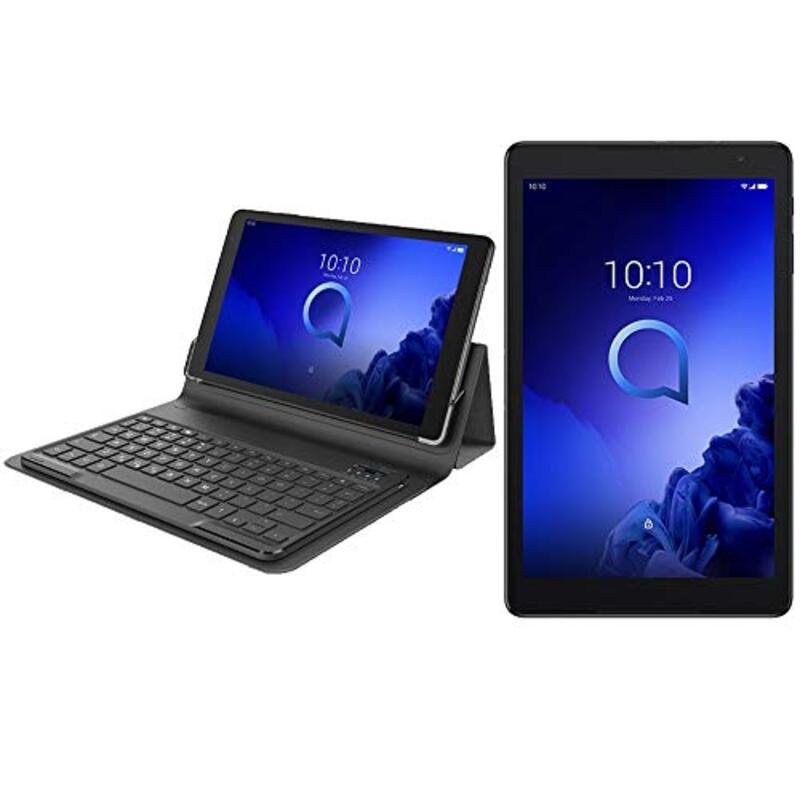 Alcatel 3T-8094M 32GB Black 10.1-inch Smart Tablet + Phone with Bluetooth Keyboard & Protective Case, 2GB RAM, 4G LTE