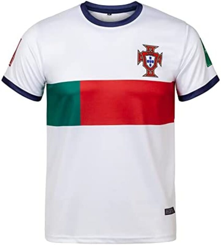 A.A Smart Fashions Ronaldo 7 Portugal 2022/23 Stadium Away Jersey for Men, White, Medium