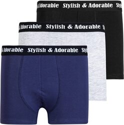 A.A Smart Fashions 3-Piece Comfortable Classic Cotton Underwear Boxer Briefs for Men, Multicolour, Small