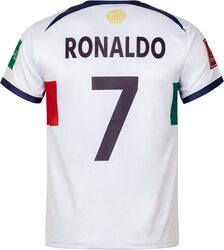 A.A Smart Fashions Ronaldo 7 Portugal 2022/23 Stadium Away Jersey for Men, White, Medium