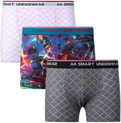 A.A Smart Fashions 3-Piece Comfortable Multicolors and Multi-Designed Boxer Shorts for Men, Multicolour, Large