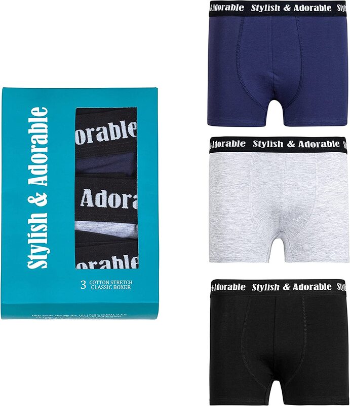 A.A Smart Fashions 3-Piece Comfortable Classic Cotton Underwear Boxer Briefs for Men, Multicolour, Small