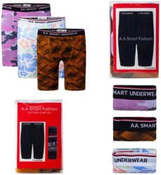 A.A Smart Fashions 3-Piece Multi-Designed and Multi-Colored Flow Shift Long Leg Underwear for Men, Multicolour, Regular Size