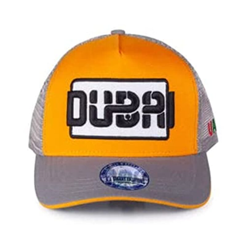 A.A Smart Fashions Dubai’s Official Logo Baseball Cap, Orange/Gray