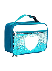 Lamar Kids Sequin Heart Insulated Thermal Lunch Bag, Blue