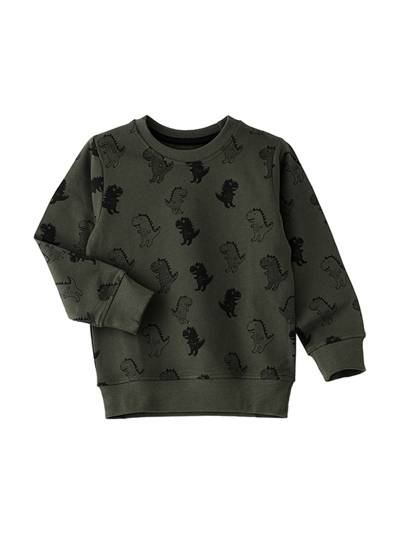 Lamar Kids Cotton Long Sleeve Sweatshirt for Boys, 1-2 Years, Green