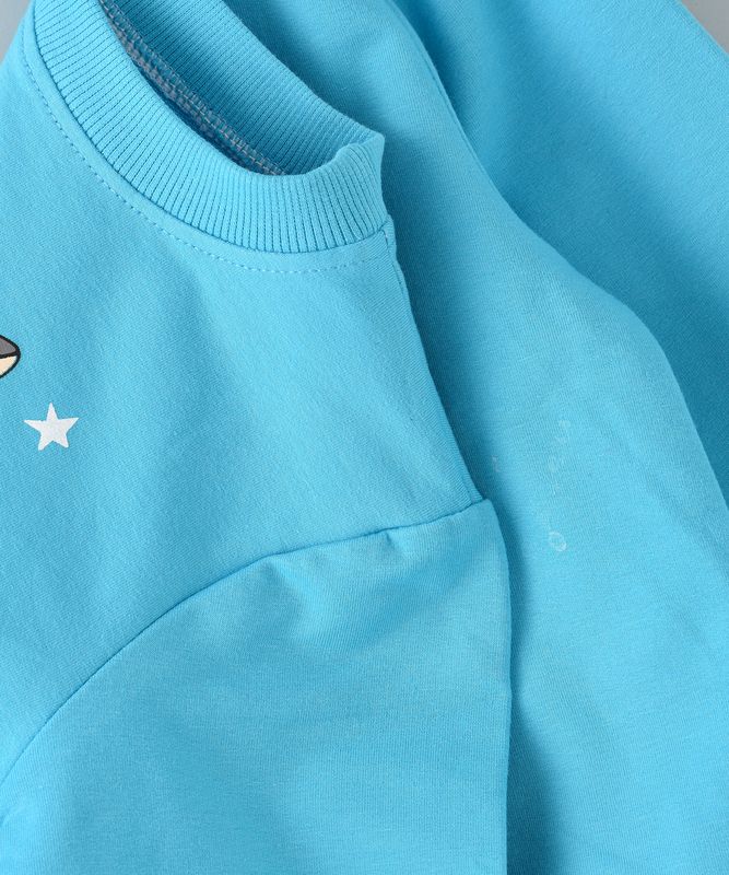 Lamar Kids Cotton Long Sleeve Sweatshirt for Babies, 1-2 Years, Blue