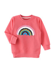 Lamar Kids Cotton Long Sleeve Sweatshirt for Girls, 6-7 Years, Pink