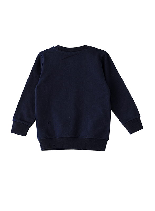 Lamar Kids Cotton Long Sleeve Sweatshirt for Girls, 2-3 Years, Navy Blue