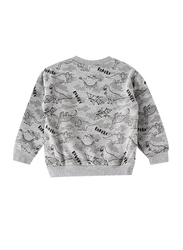 Lamar Kids Cotton Long Sleeve Sweatshirt for Babies, 5-6 Years, Grey