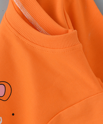 Lamar Kids Cotton Long Sleeve Sweatshirt for Boys, 1-2 Years, Orange