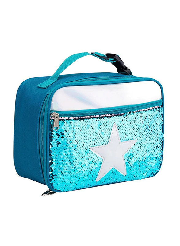 Lamar Kids Sequin Star Insulated Thermal Lunch Bag, Blue