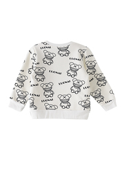 Lamar Kids Cotton Fleece inside Long Sleeve Sweatshirt for Babies, 3-4 Years, White